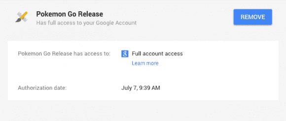 При авторизации с помощью аккаунта в Google пользователь дает разработчику полный доступ к данным