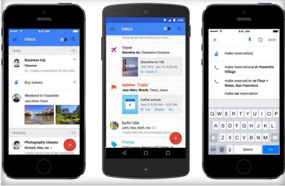 Скриншоты приложения Inbox. Фото (с) The Verge