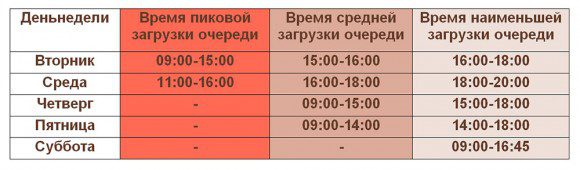 График загруженности Центрального филиала офиса "Мои документы" (Воронежская область)