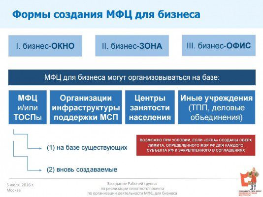 Формы создания бизнес-МФЦ