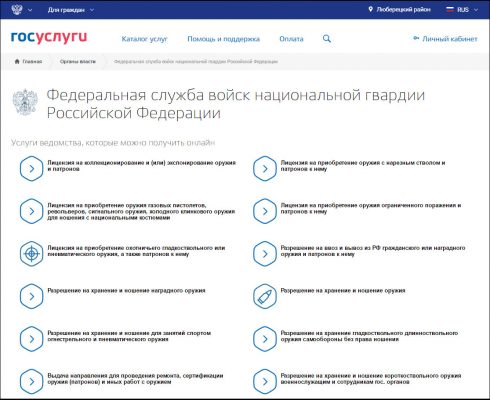 На ЕПГУ появилась возможность оплатить пошлину за выдачу разрешения на хранение оружия