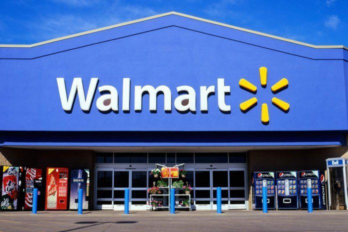 Front view of a Walmart supercentre store exterior sign logo Ontario Canada  KATHY DEWITT. Image shot 05/2012. Exact date unknown.