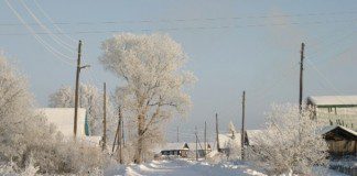 село деревня снег зима