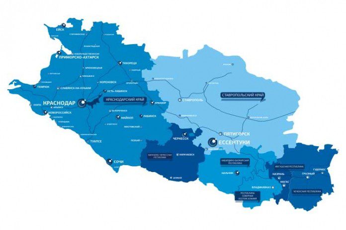 Административная карта северо кавказского федерального округа