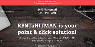 Скриншот сайта rentahitman.com