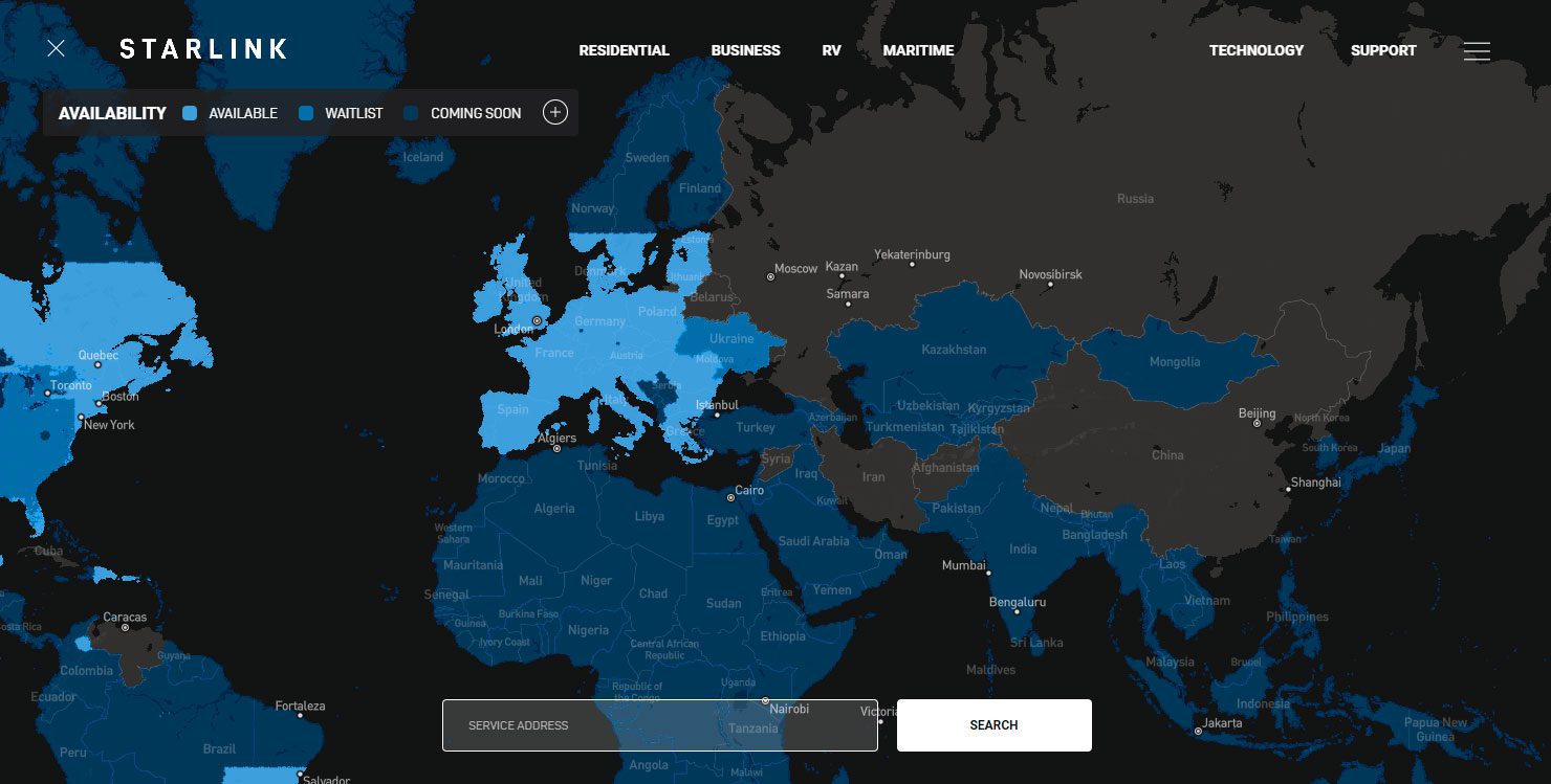 Услуги Starlink стали доступны на всех континентах — Илон Маск