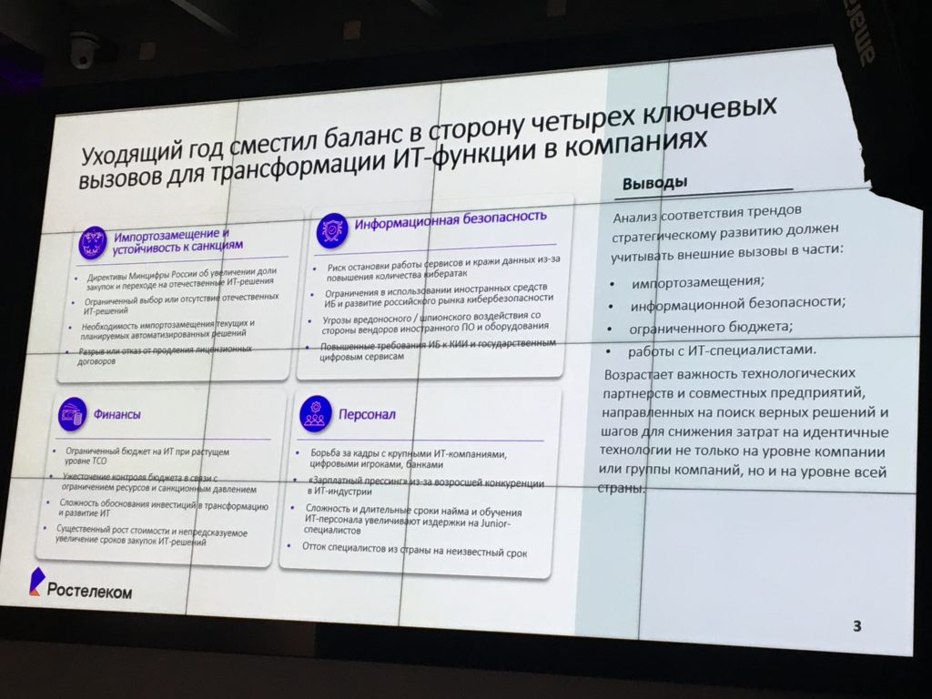 Четыре главных вызова в области IT в 2023 году по версии «Ростелекома»