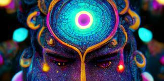 Созданная с помощью ИИ-технологий работа индийского художника.