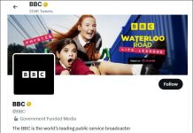 Страница корпорации Би-би-си в Twitter