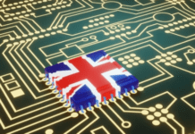 Флаг Великобритании на микросхеме