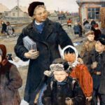 Фрагмент картины «Учительница», И.Н. Воробьева. 1957