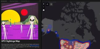 Географическое распределение наблюдений НЛО