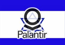 Флаг Израиля и логотип Palantir