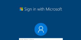Учётная запись Microsoft на экране входа