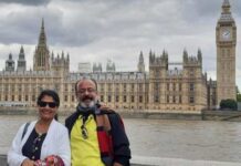 Люди на фоне достопримечательностей Лондона