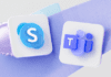 Логотипы Skype и Teams