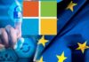 Эмблемы Microsoft и Евросоюза