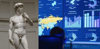 Давид Микеланжело и компьютерная система, коллаж (с) D-russia.ru