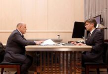 Встреча Михаила Мишустина с генеральным директором госкорпорации «Роскосмос» Дмитрием Бакановым