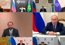 Совещание Владимира Путина с членами правительства. Скриншот записи мероприятия.