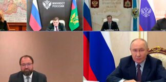 Совещание Владимира Путина с членами правительства. Скриншот записи мероприятия.