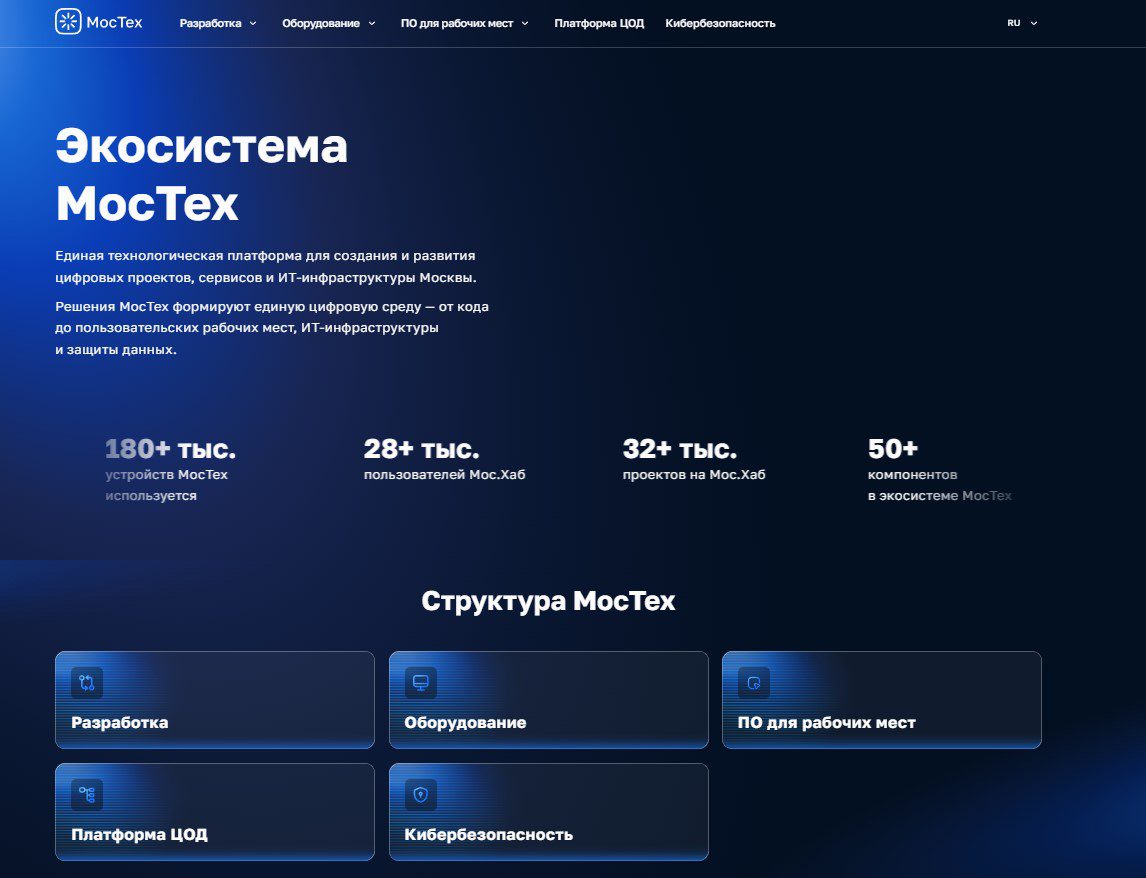 Сайт платформы «МосТех»
